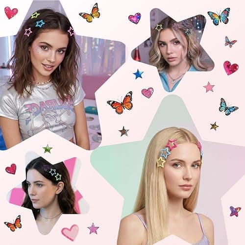 YLMUSU 144 Pcs 1.2'' Star Hair Clips - 24 Colors Metal Non-Slip Snap Hair Clips, Colorful Star Clips y2k, Stars Hair Barrettes for Women and Girls thumbnail 5