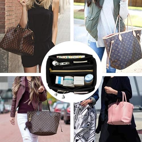 OMYSTYLE Purse Organizer Insert, Felt Tote Bag Organizer Insert with 5 Sizes, Handbag Dividers for Inside Purse, Compatible with Longchamp, Neverful, Speedy and More thumbnail 6