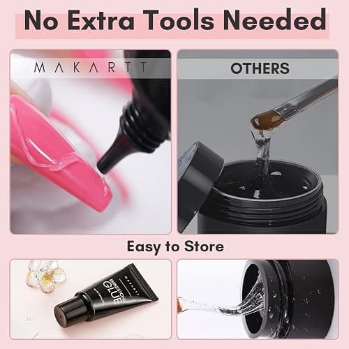 Makartt Nail Art Rhinestone Glue 30g, 3D Nail Gel Sculpting Gel, Super Adhesive Nail Charms Nail Gems, Nail Art Glue for Rhinestones Crystal Stones Jewels Diamonds, Nail Lamp Required thumbnail 6