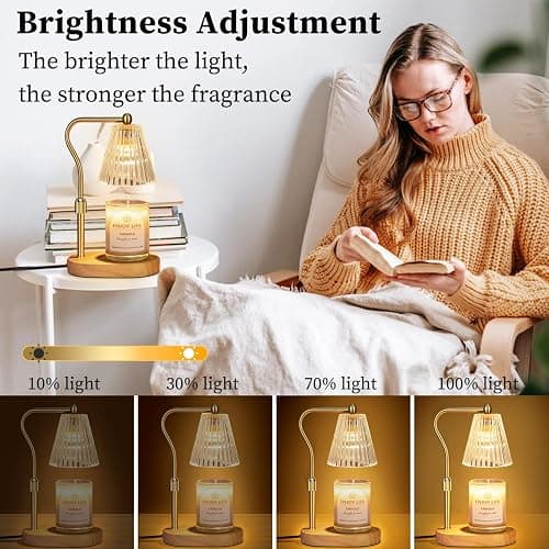 seenlast Candle Warmer Lamp with Timer Dimmer Adjustable Height for New Home Bedroom,Mothers Day Gifts,Vintage Home Decor for Scented Jar thumbnail 3