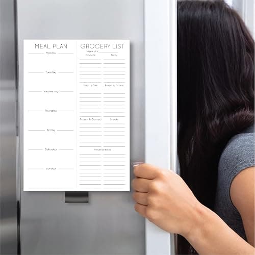 Evercio Meal Plan & Grocery List Magnetic Notepad for Refrigerator | For Shopping Lists Planner Organizer Memo Note Pad for Fridge | Kitchen Gift for Mother, Girlfriend | 7x10 Inches, 52 Sheets thumbnail 5