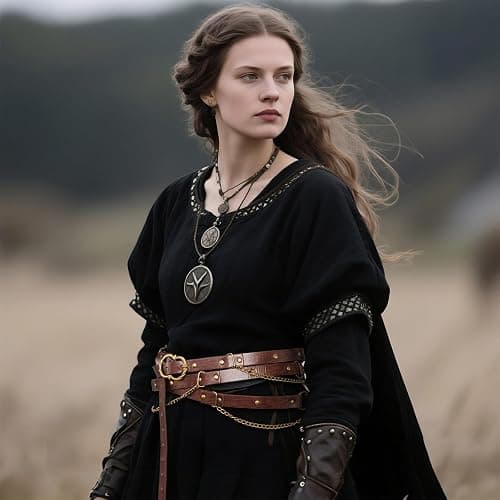 TobWeaL Medieval DIY Pirate Belt, Metal Chain Adjustable Leather, Retro Renaissance Belts for Women Dresses thumbnail 2