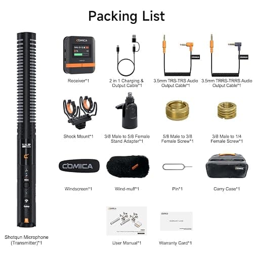 COMICA VM40 Shotgun Microphone – 48kHz/32-bit Float Recording, Wired & Wireless Modes, 32GB Onboard Storage – Compatible with Canon, Nikon, Sony Cameras & Camcorders for YouTube, Interviews & Filming thumbnail 8