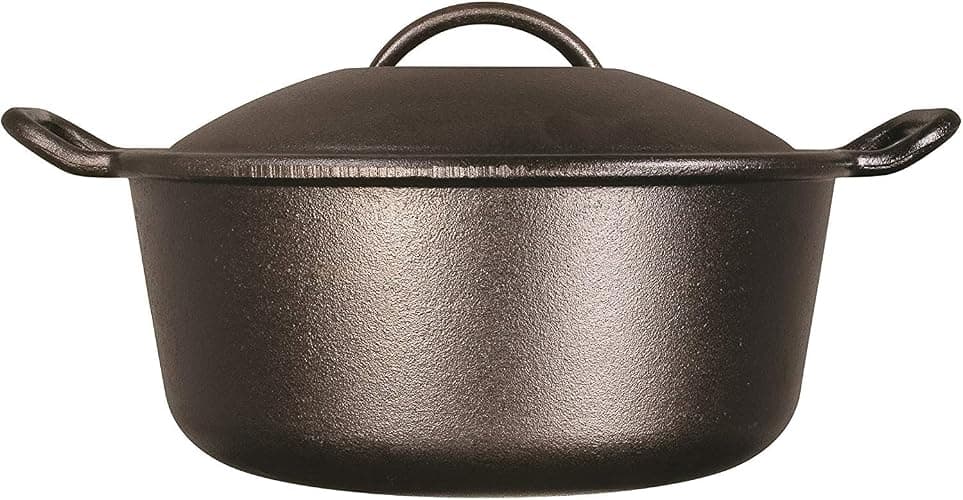 Lodge BOLD Exclusive 7 Quart Premium Pre-Seasoned Cast Iron Dutch Oven with Lid - Dual Handles - Use in the Oven, on the Stove, on the Grill or over the Campfire - Black thumbnail 4