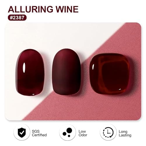 GAOY Dark Red Gel Nail Polish, 16ml Soak Off Gel Polish, UV Light Cure for Nail Art DIY Manicure at Home, 2387 Alluring Wine thumbnail 2