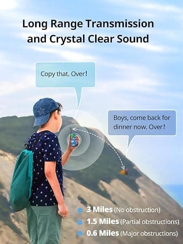 Inspireyes Walkie Talkies for Kids Rechargeable,Toys for Boys and Girls Ages 3-12, 3 Pack Long Range 2-Way Radios, Birthday Gifts,Christmas Stockings, Outdoor Play, Family Games, Hiking Camping Gear thumbnail 4