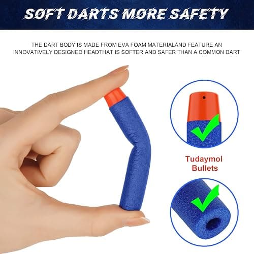 Tudaymol Nerf Bullets 500 Official Dart for Nerf N-Elite Series Refill Darts Foam Bullets Ammo Packs - Compatible with All Elite Blaster thumbnail 4