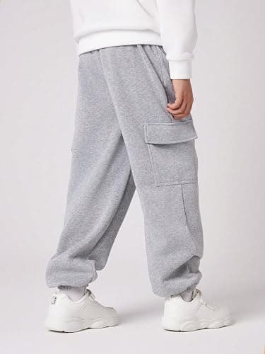 RoseSeek Boy's Wide Leg Cargo Pants Baggy Sweatpants Casual Sports Joggers Big Kids Long Trousers with Pockets thumbnail 7