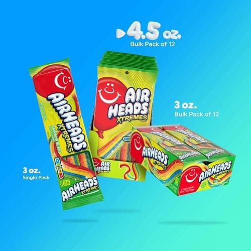 Airheads Xtremes Belts Candy, Chewy Candy Package, Rainbow Berry Fruit Flavor Artificially Flavored, 4.5 Ounces (12-Pack) thumbnail 9