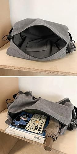 TUPIRIYN Canvas Messenger Bag Large Hobo Crossbody Bag Tote Bag for Women Man Large Size Shoulder Bag Purse Travel thumbnail 3