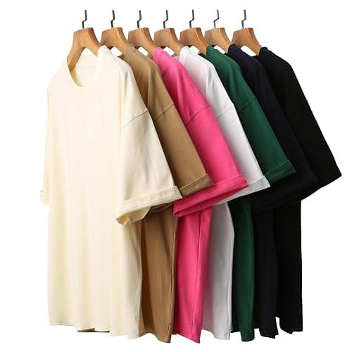 Mens Oversized T-Shirts Fashion Loose Fit Crewneck Tshirt Streetwear Heavyweight Short Sleeve Tee Shirt Gym Workout Tops thumbnail 7