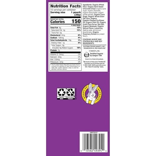 Annie's Organic Chocolate Chip Cookie Bites, 10 Pouches, 10.5 oz thumbnail 3