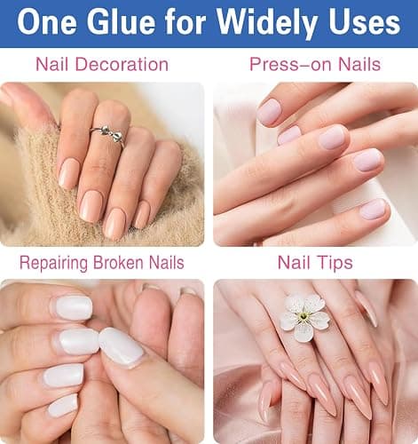 (2-in-1) 20ml Nail Glue with Brush Applicator & Nozzle,Used for Nail Tips,Acrylic Nails and Press on Nails,Built in Brush on,Super Strong,Long Lasting,Waterproof thumbnail 9