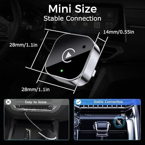 Wireless CarPlay Adapter 2026 Upgraded,CarPlay & Android Auto 2-in-1, Mini USB Design for Cars with Wired CarPlay,Fast Auto-Connect,Plug & Play,for Apple iOS 10+, Android 11+ Version thumbnail 3