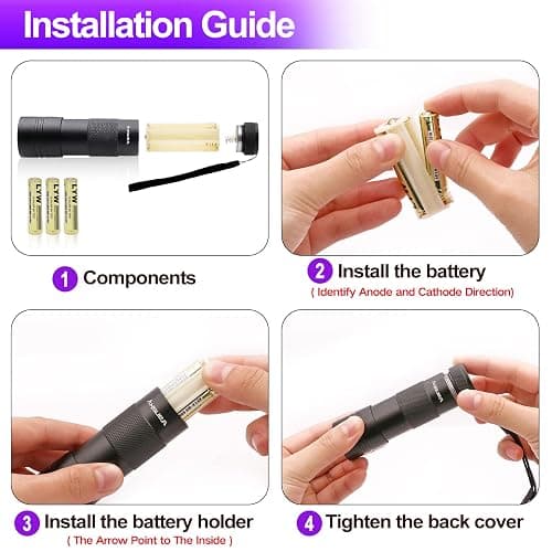 Vansky Black Light UV Flashlight Blacklight 12 LED Urine Detector for Dog/Cat/Pet Urine & Dry Stains and Bed Bug On Carpets/Rugs/Floor,Matching with Pet Odor Eliminator - 1 Pack thumbnail 8