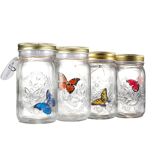 Fangfang LED Lamp Romantic Glass Animated Butterfly Jar Gift Decoration (Yellow) thumbnail 4