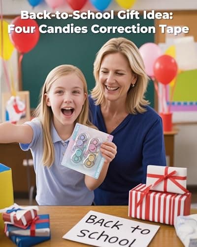 Four Candies White Correction Tape, 39.4 Feet, 4 Pack Easy to Use Applicator for Instant Corrections, Tear-Resistant, Smooth & Quick-Drying Tape for Office & School Supplies thumbnail 8