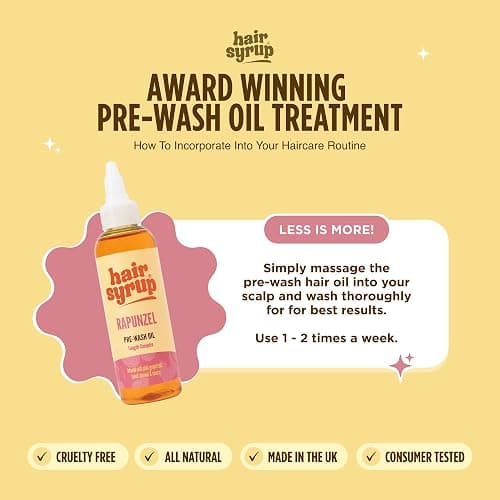 Hair Syrup | Rapunzel Pre-Wash Hair Oil | Infused with Pink Grapefruit, Sweet Almond & Cherry | Revitalise Your Scalp & Mind | Vegan | 100% Natural | 100ml thumbnail 4