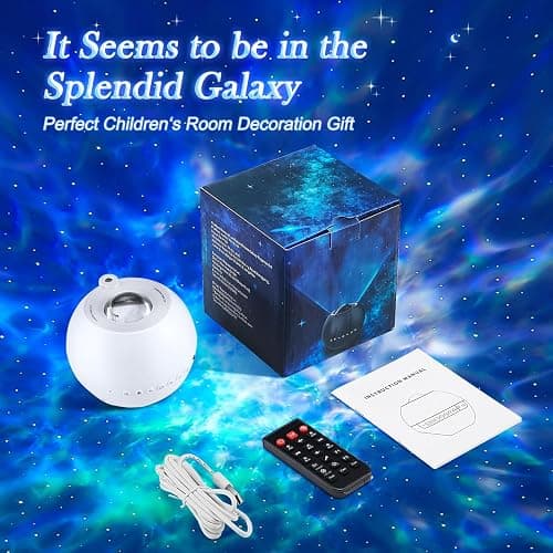 PIKOY 360 Lights Galaxy Projector+15 White Noise Machine Bluetooth,Birthday Gifts for Women 18th Birthday Gifts for Girls Gifts Boys,Night Light Led Lights for Bedroom Decor Home Decoration Room Decor thumbnail 9