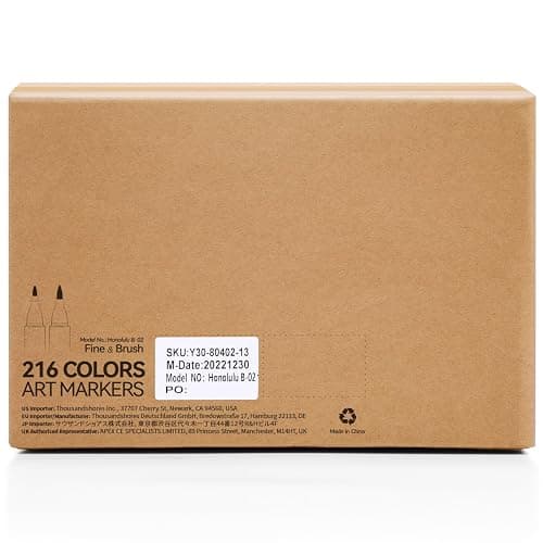 Ohuhu Alcohol Brush Markers - 216-color AP Certificated Double Tipped Art Marker Set for Artists Adults Coloring Illustration - Brush & Fine Dual Tips - Honolulu B of Ohuhu Markers - Refillable Ink thumbnail 12