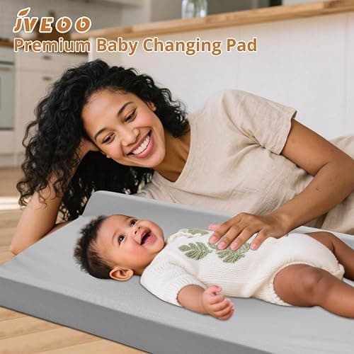 JVEOO Vegan Leather Baby Changing Pad, Waterproof & Wipeable Soft Diaper Changing Mat 80 x 40 x 10 cm Comfortable Infant Changing Station for Dresser & Table thumbnail 7
