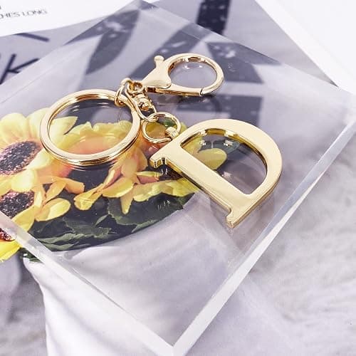 LAXPICOL Gold Letter A-Z Keychain for Women Bag Charms Purse Charms For Handbags Metal Alphabet Initial Letter Keychain thumbnail 4