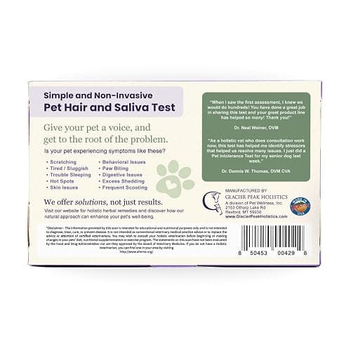 Glacier Peak Holistics, The Original Pet Intolerance Test - Screen for 395+ Food and Environmental Stressors, A Hair and Saliva Kit for Cat and Dog Sensitivities (Results in 7-10 Business Days) thumbnail 9