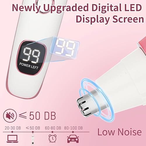 Mendaping Nose and Ear Hair Trimmer for Women Men,2 in 1 LED Display Eyebrow Hair Trimmer with USB Rechargeable,2025 Portble Waterproof Facial Hair Removal with Dual-Edge Blades for Travel (Pink) thumbnail 4
