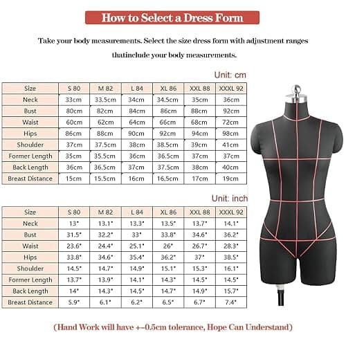 Adjustable Female Mannequin with Wheels - Pinnable Dress Form Torso M-Model82 in Black, Perfect for Sewing, Tailoring, and Clothing Display thumbnail 6