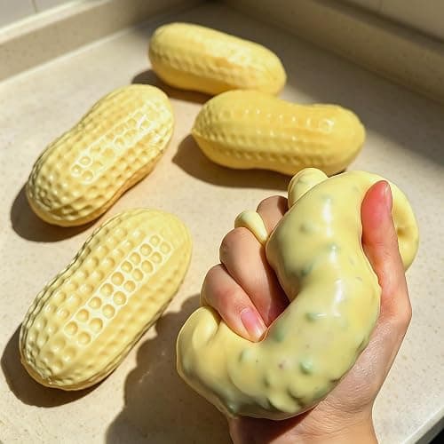 Crunchy Peanut Squishy Slow Rising Fidget | Peanut Squishy Crunchy, Stress Relief Fidget, Party Favor Gift, Squeeze thumbnail 3