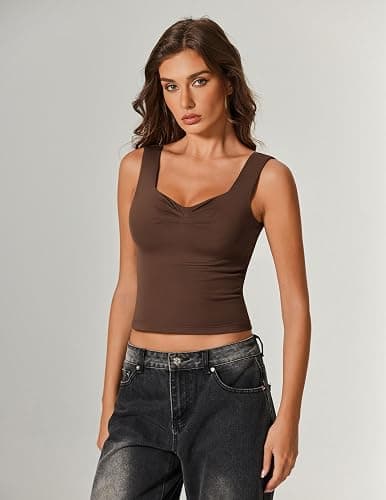 Avidlove Women Going Out Crop Tank Tops Backless Sweetheart Neck Ruched Y2K Summer Slim Fit Cute Top thumbnail 4