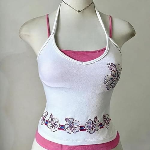 Pdxnyxx Y2k Grunge Emo Tank Tops Women Vintage Whimsy 2000s Streetwear Goth Summer Cute Sleeveless Crop Top thumbnail 4