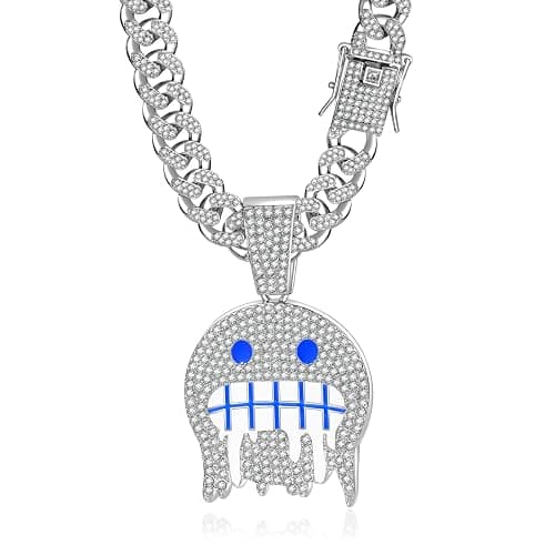 EDINGM Miami Cuban Link Chain for Men, Gold/Silver Plated Diamond Necklace, Iced Out Hip Hop Jewelry Gift thumbnail 2