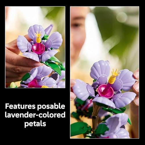 LEGO Botanicals Hibiscus Flower Building Set - Artificial Plant & Flower Building Blocks for Women & Men, Ages 18+ - Home, Office Decor Gift Idea - 10372 thumbnail 5