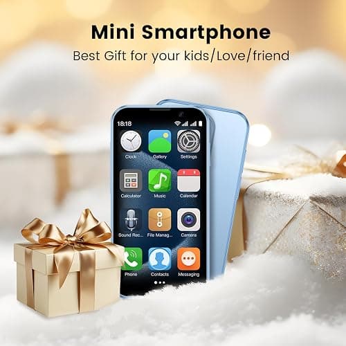 Leemoosa Mini Intelligent Unlocking Phone 3-Inch High-Definition Touch Screen 3G Android Dual Card Dual Standby Face ID Small Smartphone Suitable for Students and Children (2GB+16GB) (Blue) thumbnail 3