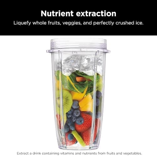 Ninja | Blender | Nutri Pro | Single Serve | For Smoothies, Salsa, Shakes and Frozen Drinks | Includes 2 Smoothie Cups & Lids | Crushes Ice, Fruit & Veggies |Silver | BN401 thumbnail 5