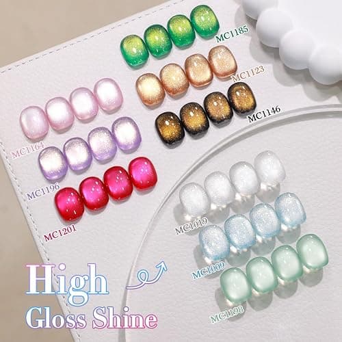 Double Rhythm 28Pcs 0.5Oz Cat Eye Gel Nail Polish Set Same Color Same Bottle Magnetic Gel Polish Kit Nail Art Manicure Salon DIY at Home (Silver Gold Red Black-T24-7) thumbnail 9