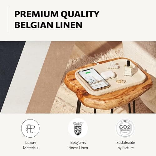 Courant MAG:3 Charger and Tray - Belgian Linen, Multi-Device Charger Compatible with MagSafe iPhones 16, 15, 14, 13, 12 or Wireless AirPod Cases (Charcoal) thumbnail 4