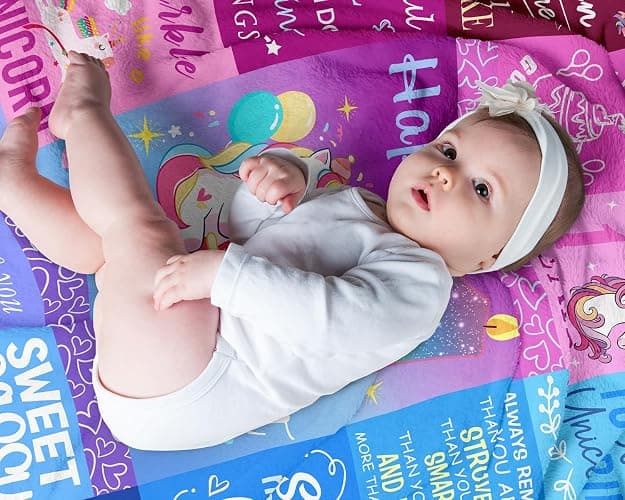 Pozevan 1 Year Old Girl Birthday Gift Blanket, 1st Decorations Gifts, First Birthday Blanket for Girls 50"X40" thumbnail 4