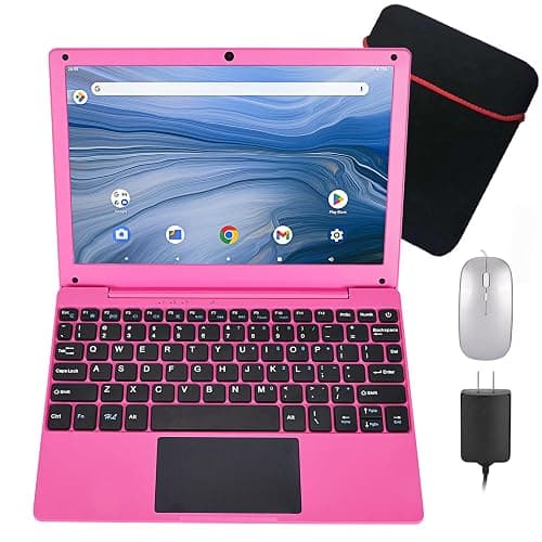HBESTORE 10.1Inch Laptop,Quad-Core Processor with Android 12.0 OS,2GB RAM,64GB EMMC,Built-in Camera, WiFi,USB Interface,Tpye-C Charging for Learning and Entertainment (Pink 2GB+64GB) - Image 1