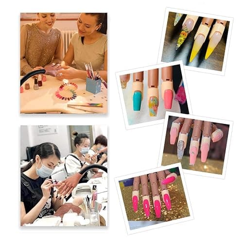 Nail Trainning Practice Hand for Acrylic Nail-Flexible Nail Training Hand Kits, False Fake Mannequin Model Train Hand with 300 PCS Nail Tips, Nail Files thumbnail 2