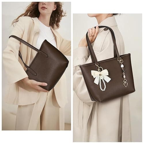 Small Tote Bag for Women Vegan Leather Hobo Bag Small City Tote Trendy Luxury Work Bag College Shoulder Bag thumbnail 2