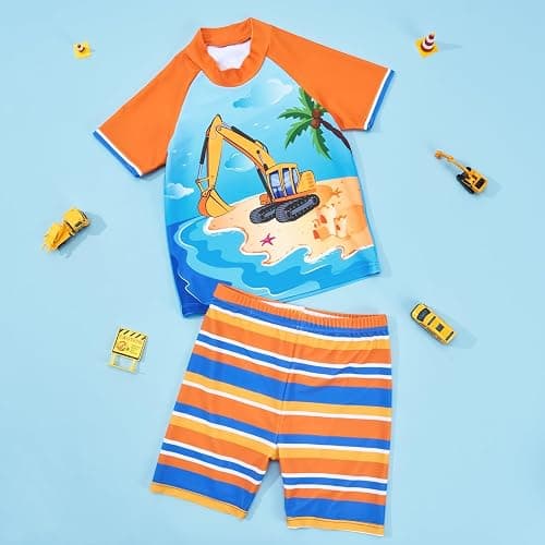 Kids Swimsuit Boys Two Pieces Shark Swimsuit Toddler Rash Guard and Trunk thumbnail 6