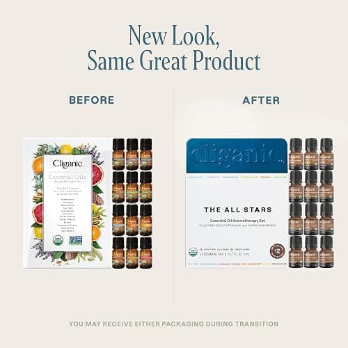 Cliganic Organic Aromatherapy TOP 12 Essential Oils Set, 100% Pure - Peppermint, Lavender, Eucalyptus, Tea Tree, Lemongrass, Rosemary, Frankincense, Orange, Lemon, Cassia, Cedarwood & Grapefruit thumbnail 2