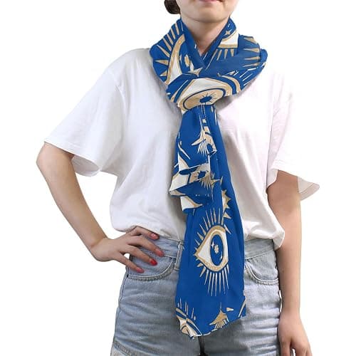 KLL Silk Scarf for Women Fashion Polyester Lightweight Soft Wrap Shawl Scarves Holiday Gifts Evil Eye Magic Occult thumbnail 3