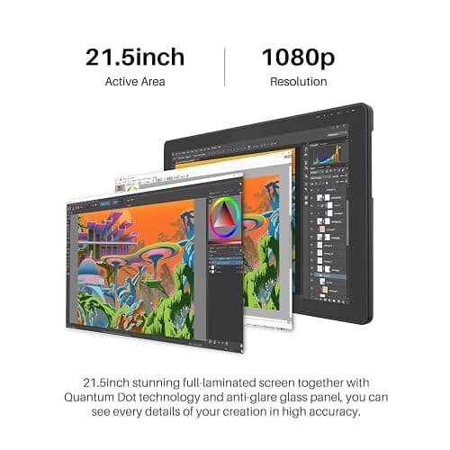 HUION Kamvas 22 Plus Graphics Drawing Tablet with Screen and Single Monitor Arm thumbnail 3