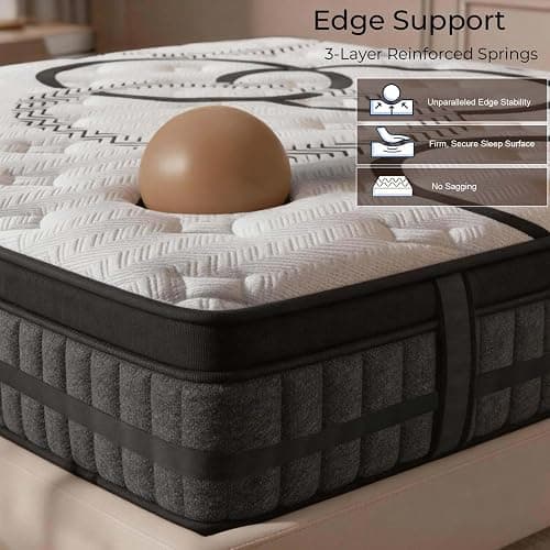 Luxysea Full Size Mattress 12 Inch Full Mattress Hybrid with Memory Foam and Pocket Springs for Motion Isolation Breathable and Cooling Comfort Medium Firm Support Fiberglass Free 365-Night Trial thumbnail 6