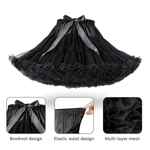 SISROL Women's Puffy Layered Short Tulle Petticoat Skirt for Lolita Cosplay thumbnail 3