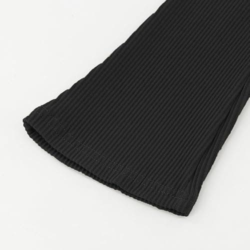 ACESTAR Girls Ribbed Knit Bell Bottom Pants Toddler Elastic Waist Ruffle Leggings Flared Pants (2-10 Years) thumbnail 5