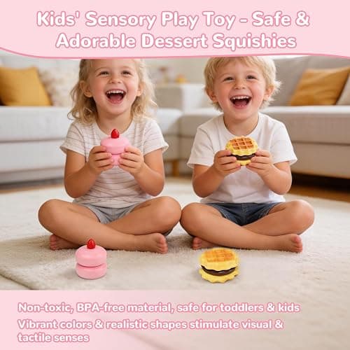 Slow Rising Squishy Cake & Waffle Squeeze Toys for Stress Relief, Soft Food Squishy for Kids Adults, Fidget Toys Party Favors, Popular Squishies Bread Birthday Gifts, Kawaii Satisfying Squishy thumbnail 6